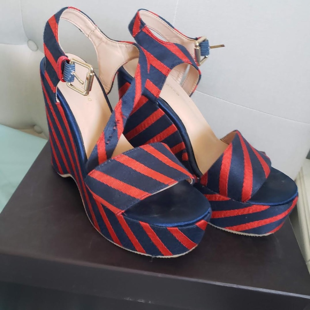 Orange & Blue Striped Platforms